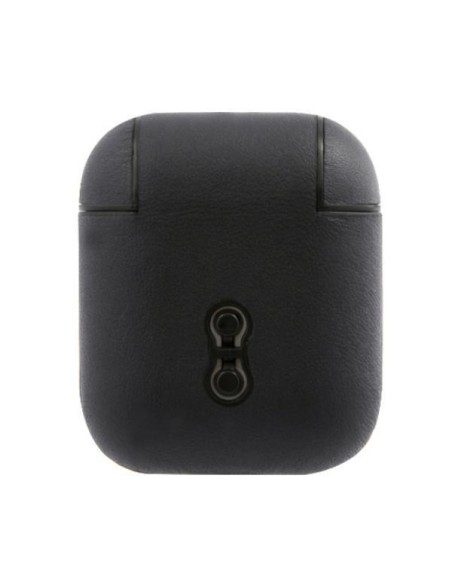 BMW tikros odos sidabro logotipo dėklas, skirtas AirPods 1/ 2 - tamsiai mėlynas