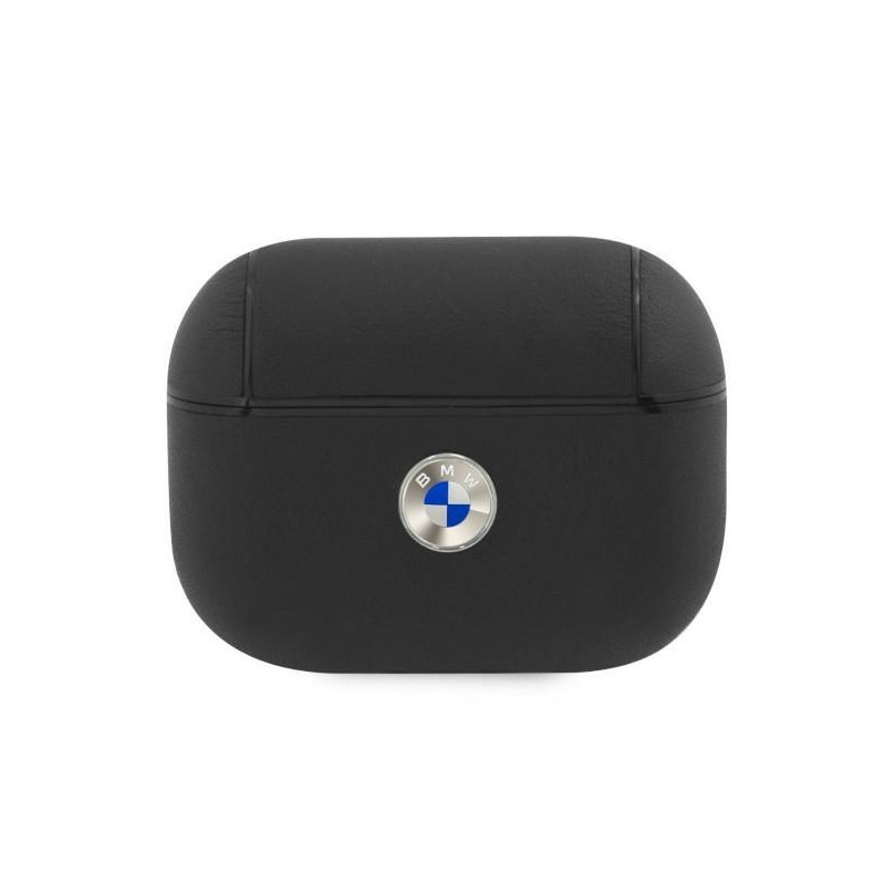 BMW tikros odos sidabrinis logotipo dėklas, skirtas AirPods Pro - juodas