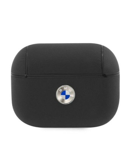 BMW tikros odos sidabrinis logotipo dėklas, skirtas AirPods Pro - juodas
