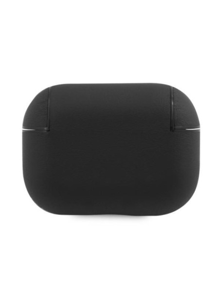 BMW tikros odos sidabrinis logotipo dėklas, skirtas AirPods Pro - juodas