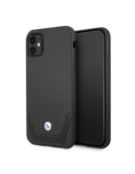 BMW odinis perforuotas dėklas iPhone 11 / Xr - juodas