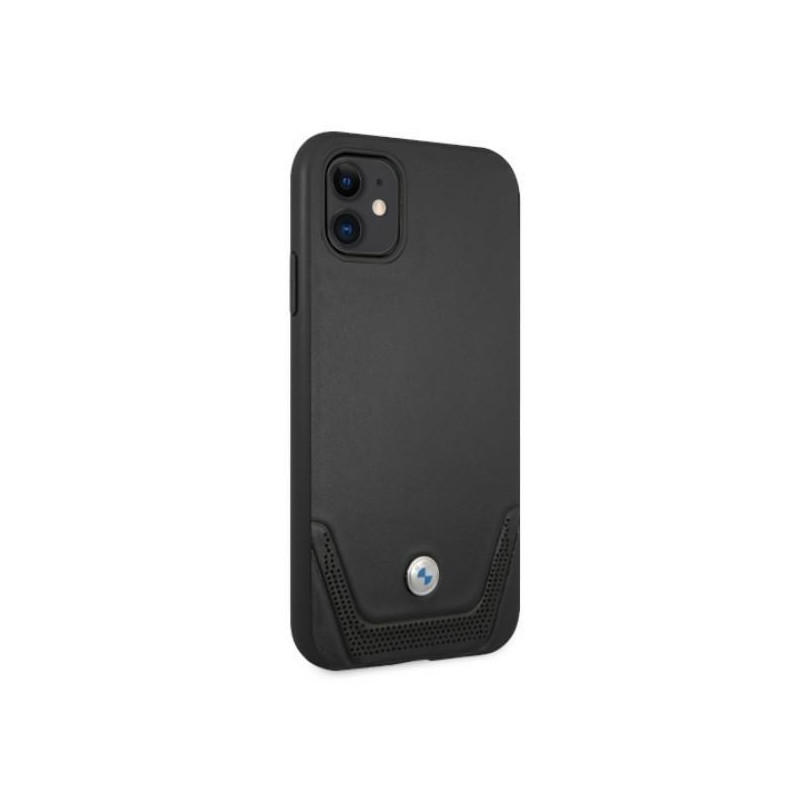 BMW odinis perforuotas dėklas iPhone 11 / Xr - juodas