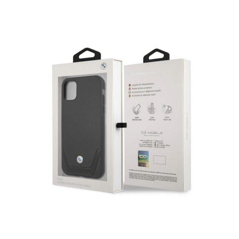 BMW odinis perforuotas dėklas iPhone 11 / Xr - juodas