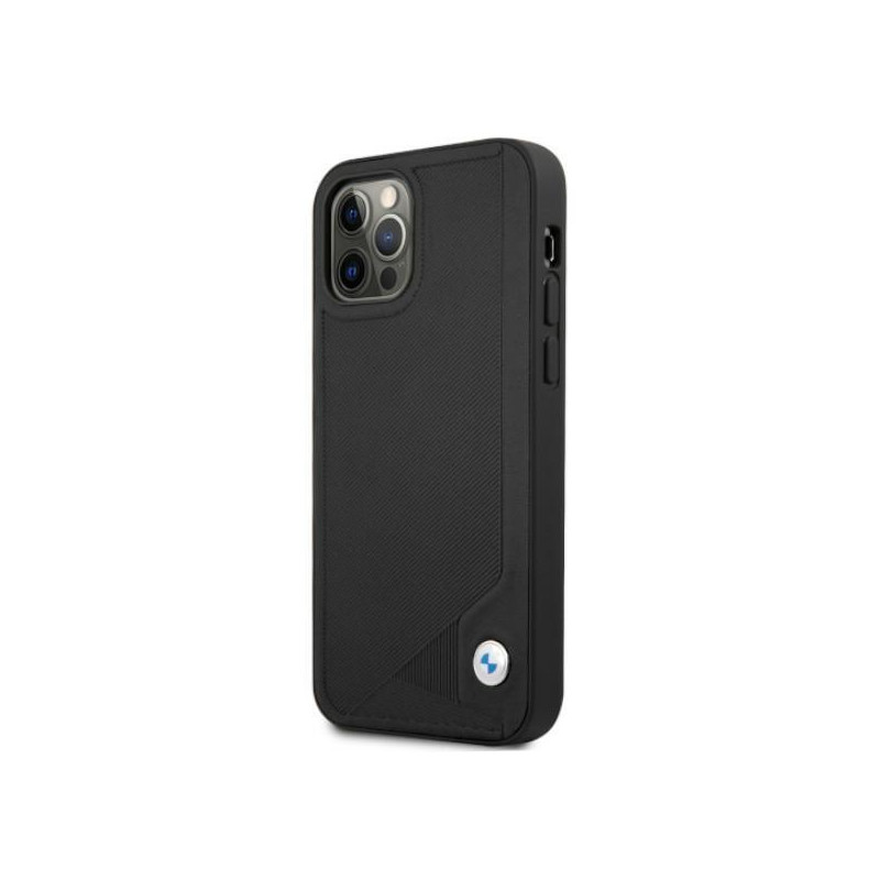 BMW Leather Deboss dėklas iPhone 12 Pro Max - juodas