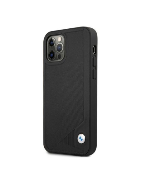 BMW Leather Deboss dėklas iPhone 12 Pro Max - juodas BMW Leather Deboss dėklas iPhone 12 Pro Max - juodas