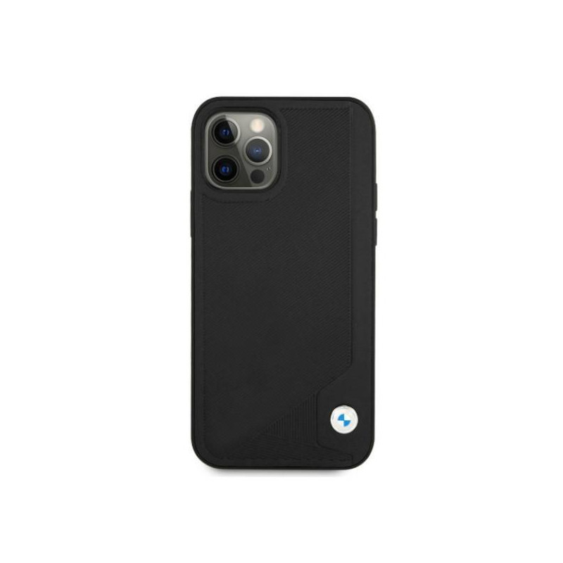 BMW Leather Deboss dėklas iPhone 12 Pro Max - juodas