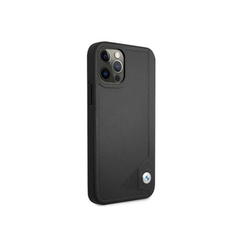 BMW Leather Deboss dėklas iPhone 12 Pro Max - juodas
