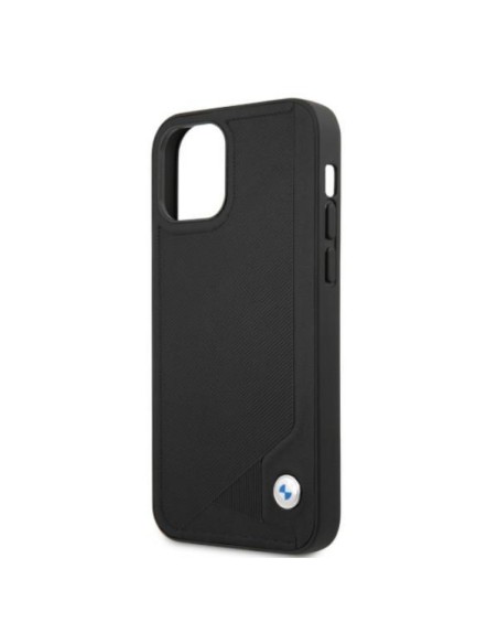 BMW Leather Deboss dėklas iPhone 12 Pro Max - juodas BMW Leather Deboss dėklas iPhone 12 Pro Max - juodas
