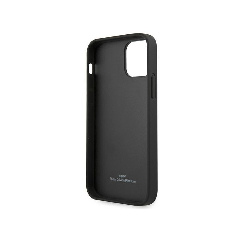 BMW Leather Curve Perforate dėklas, skirtas iPhone 12 Pro Max - juodas