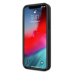BMW Leather Curve Perforate dėklas iPhone 12 Pro Max - raudonas