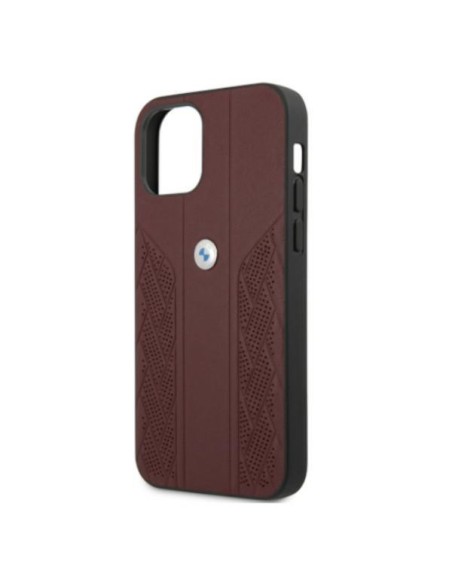 BMW Leather Curve Perforate dėklas iPhone 12 Pro Max - raudonas BMW Leather Curve Perforate dėklas iPhone 12 Pro Max - raudonas