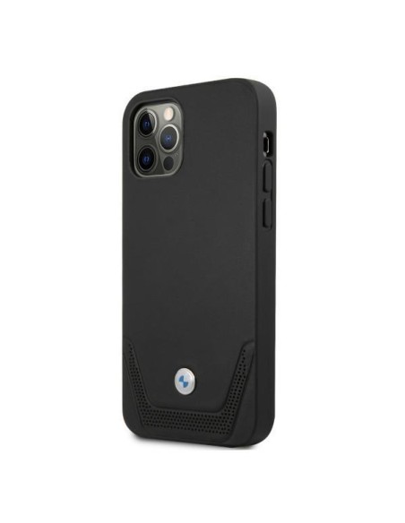BMW odinis perforuotas dėklas iPhone 12 Pro Max - juodas BMW odinis perforuotas dėklas iPhone 12 Pro Max - juodas