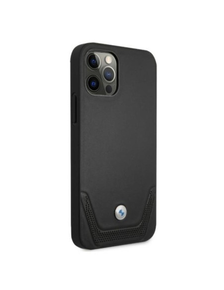 BMW odinis perforuotas dėklas iPhone 12 Pro Max - juodas BMW odinis perforuotas dėklas iPhone 12 Pro Max - juodas