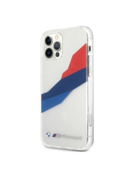 BMW Motorsport Tricolor dėklas iPhone 12 Pro Max - skaidrus BMW Motorsport Tricolor dėklas iPhone 12 Pro Max - skaidrus