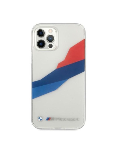 BMW Motorsport Tricolor dėklas iPhone 12 Pro Max - skaidrus BMW Motorsport Tricolor dėklas iPhone 12 Pro Max - skaidrus
