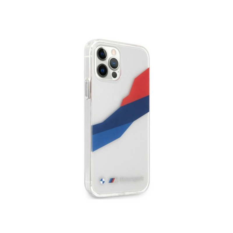 BMW Motorsport Tricolor dėklas iPhone 12 Pro Max - skaidrus