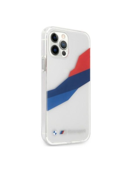 BMW Motorsport Tricolor dėklas iPhone 12 Pro Max - skaidrus BMW Motorsport Tricolor dėklas iPhone 12 Pro Max - skaidrus
