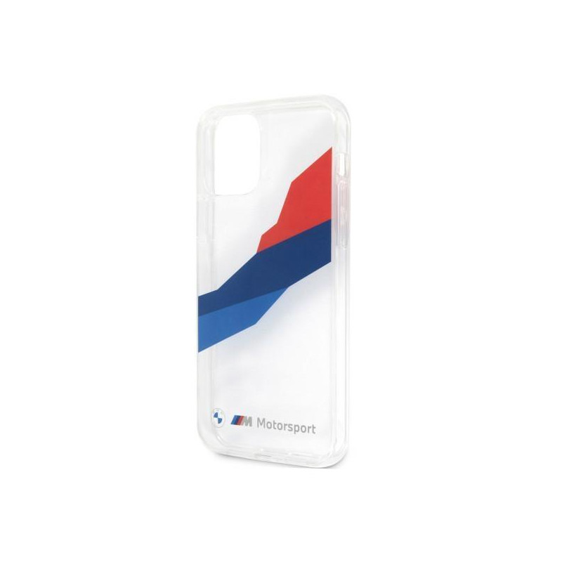 BMW Motorsport Tricolor dėklas iPhone 12 Pro Max - skaidrus