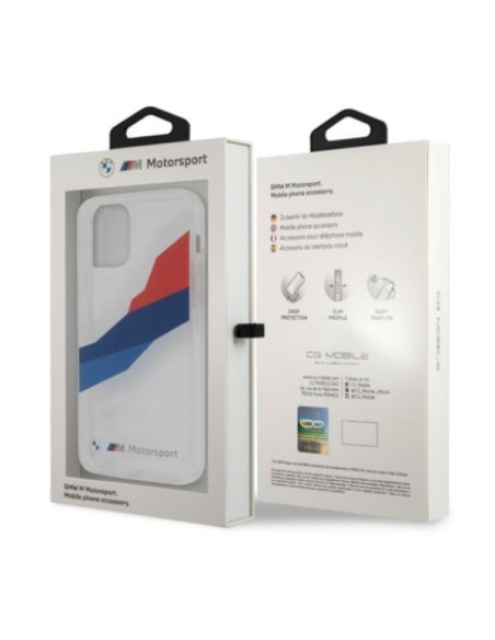 BMW Motorsport Tricolor dėklas iPhone 12 Pro Max - skaidrus BMW Motorsport Tricolor dėklas iPhone 12 Pro Max - skaidrus