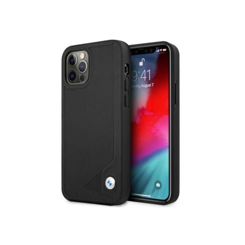 BMW Leather Deboss dėklas iPhone 12 / iPhone 12 Pro - juodas