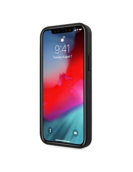 BMW Leather Deboss dėklas iPhone 12 / iPhone 12 Pro - juodas BMW Leather Deboss dėklas iPhone 12 / iPhone 12 Pro - juodas