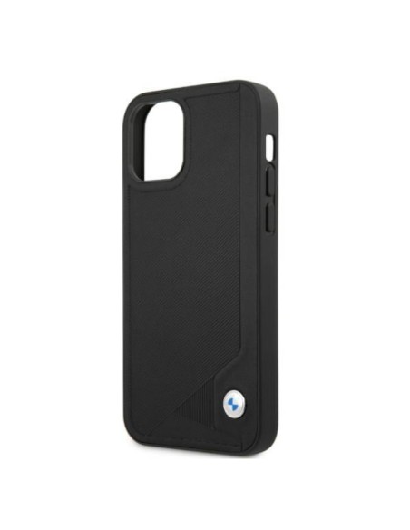 BMW Leather Deboss dėklas iPhone 12 / iPhone 12 Pro - juodas BMW Leather Deboss dėklas iPhone 12 / iPhone 12 Pro - juodas
