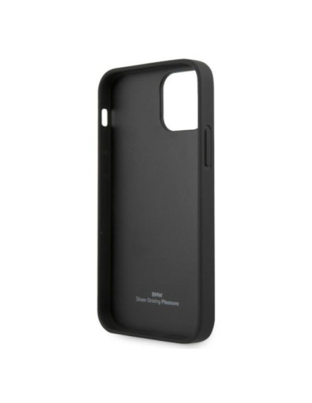 BMW Leather Deboss dėklas iPhone 12 / iPhone 12 Pro - juodas BMW Leather Deboss dėklas iPhone 12 / iPhone 12 Pro - juodas