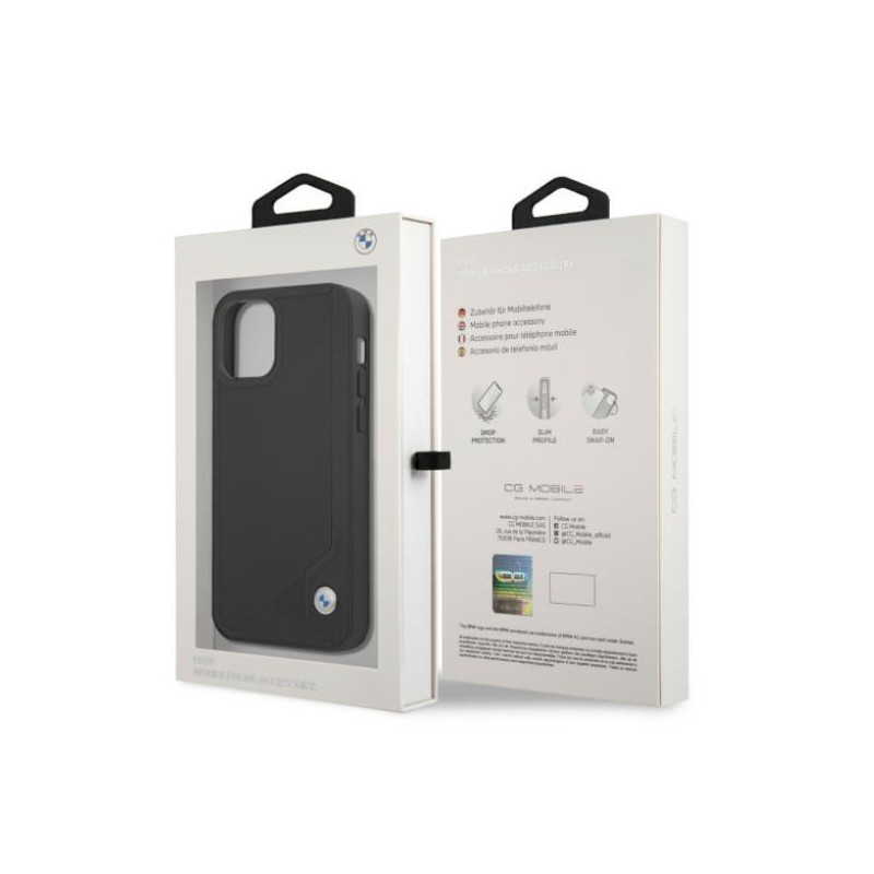 BMW Leather Deboss dėklas iPhone 12 / iPhone 12 Pro - juodas