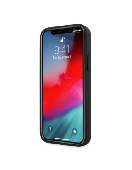 BMW Leather Curve Perforate dėklas iPhone 12 / iPhone 12 Pro - juodas BMW Leather Curve Perforate dėklas iPhone 12 / iPhone 12 Pro - juodas