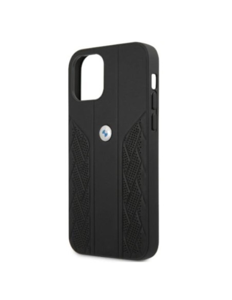 BMW Leather Curve Perforate dėklas iPhone 12 / iPhone 12 Pro - juodas BMW Leather Curve Perforate dėklas iPhone 12 / iPhone 12 Pro - juodas