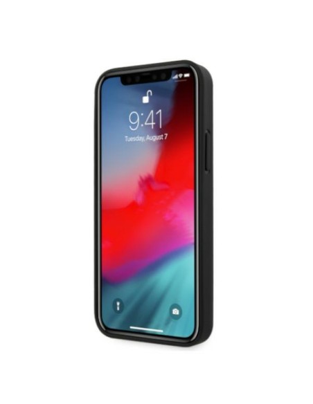BMW Leather Curve Perforate dėklas iPhone 12 / iPhone 12 Pro - raudonas BMW Leather Curve Perforate dėklas iPhone 12 / iPhone 12 Pro - raudonas