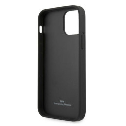 BMW Leather Curve Perforate dėklas iPhone 12 / iPhone 12 Pro - raudonas
