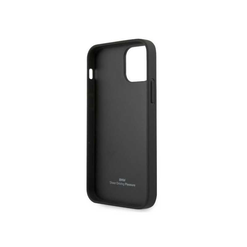 BMW Leather Curve Perforate dėklas iPhone 12 / iPhone 12 Pro - raudonas