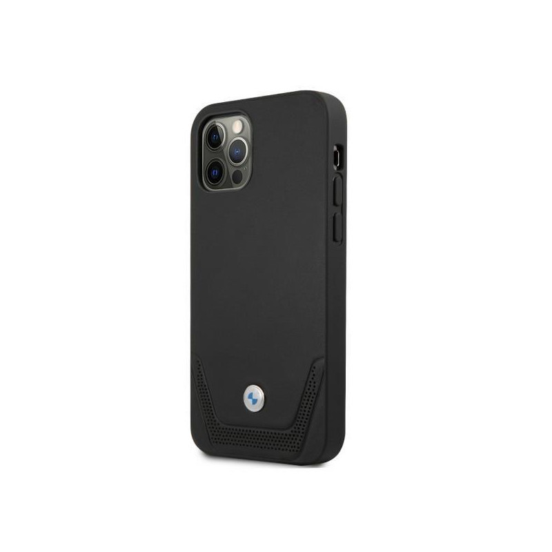 BMW odinis perforuotas dėklas iPhone 12 / iPhone 12 Pro - juodas