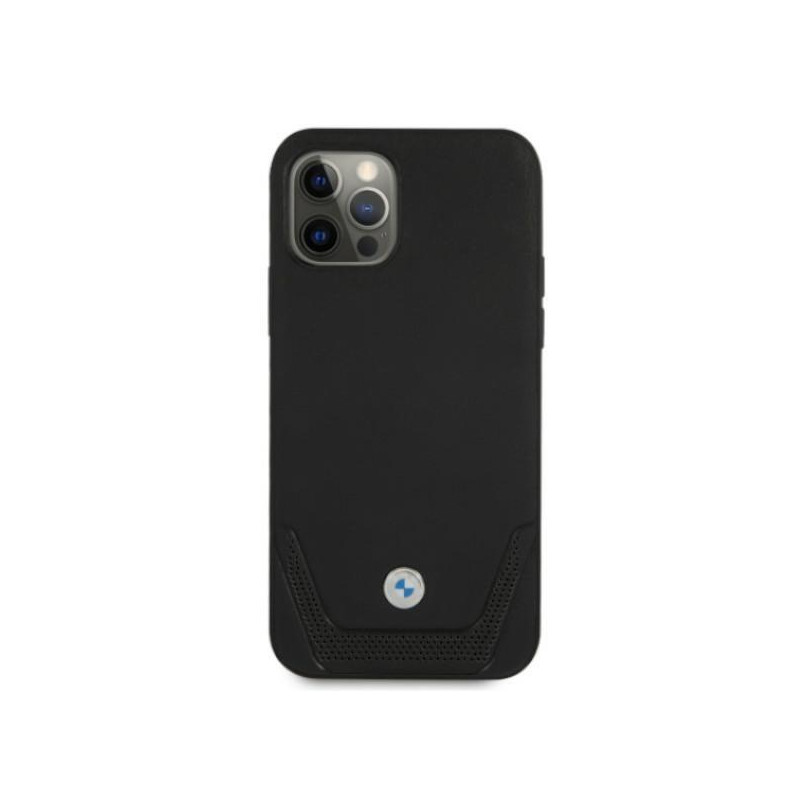 BMW odinis perforuotas dėklas iPhone 12 / iPhone 12 Pro - juodas