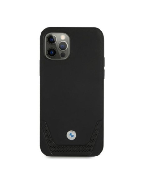 BMW odinis perforuotas dėklas iPhone 12 / iPhone 12 Pro - juodas BMW odinis perforuotas dėklas iPhone 12 / iPhone 12 Pro - juodas