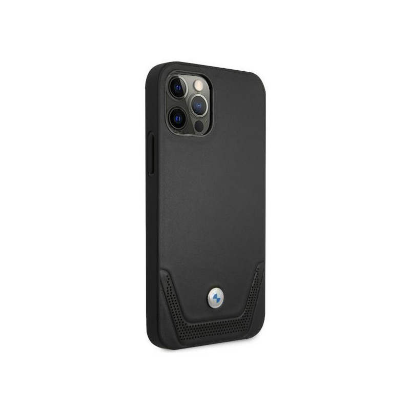 BMW odinis perforuotas dėklas iPhone 12 / iPhone 12 Pro - juodas
