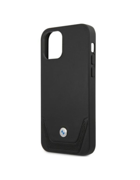 BMW odinis perforuotas dėklas iPhone 12 / iPhone 12 Pro - juodas BMW odinis perforuotas dėklas iPhone 12 / iPhone 12 Pro - juodas