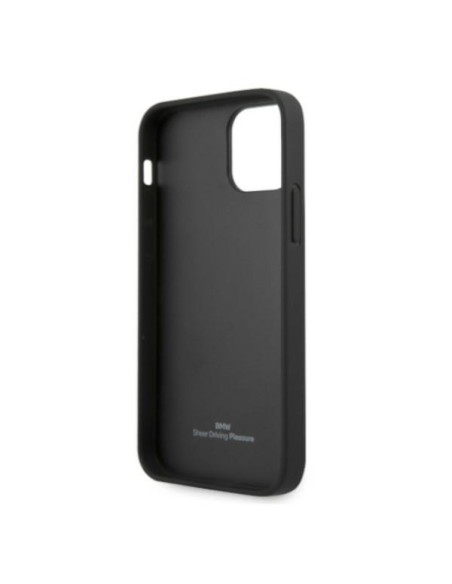 BMW odinis perforuotas dėklas iPhone 12 / iPhone 12 Pro - juodas BMW odinis perforuotas dėklas iPhone 12 / iPhone 12 Pro - juodas