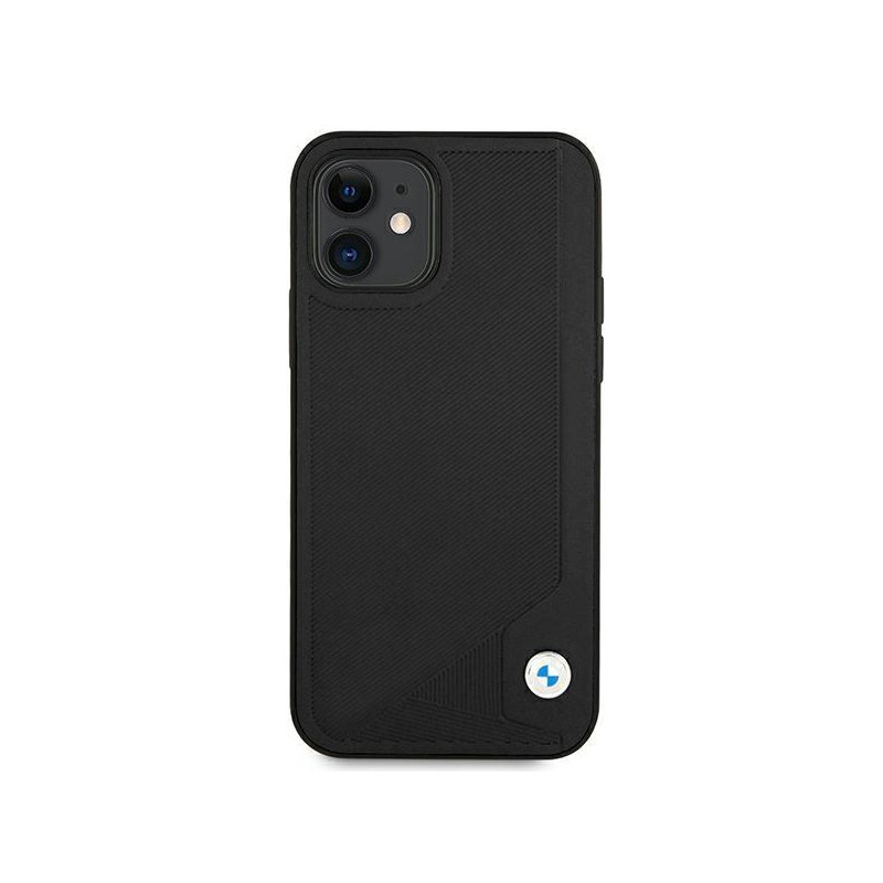 BMW Leather Deboss dėklas iPhone 12 mini - juodas