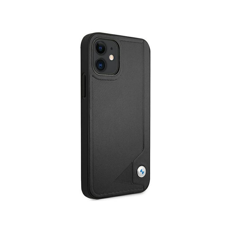 BMW Leather Deboss dėklas iPhone 12 mini - juodas