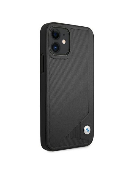 BMW Leather Deboss dėklas iPhone 12 mini - juodas BMW Leather Deboss dėklas iPhone 12 mini - juodas