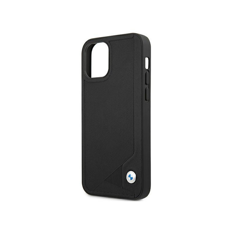 BMW Leather Deboss dėklas iPhone 12 mini - juodas