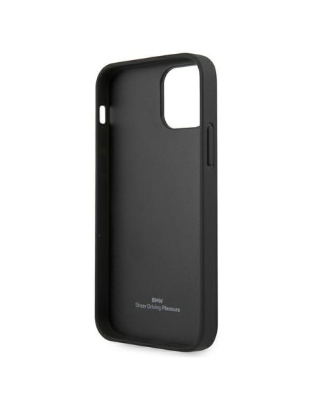 BMW Leather Curve Perforate dėklas iPhone 12 mini - juodas BMW Leather Curve Perforate dėklas iPhone 12 mini - juodas