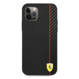 Ferrari On Track Carbon Stripe dėklas, skirtas iPhone 12 Pro Max - juodas