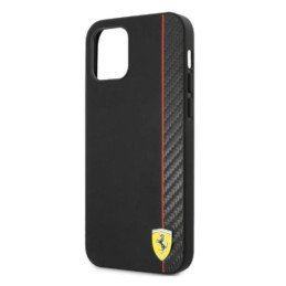 Ferrari On Track Carbon Stripe dėklas, skirtas iPhone 12 Pro Max - juodas