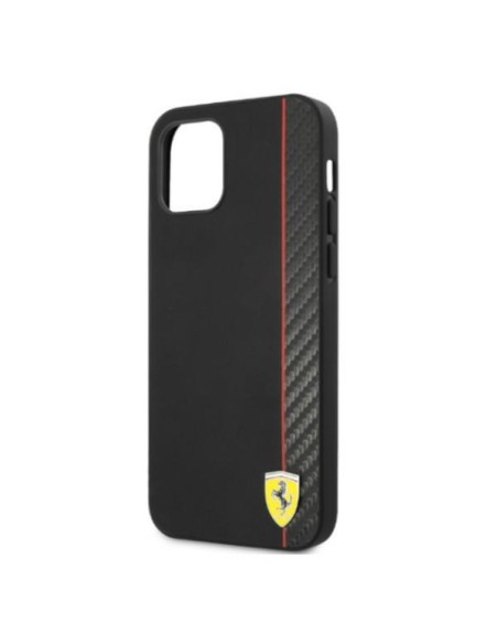 Ferrari On Track Carbon Stripe dėklas, skirtas iPhone 12 Pro Max - juodas