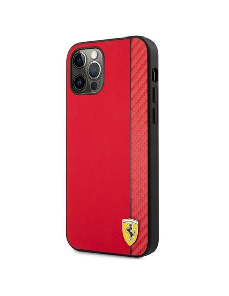 Ferrari On Track Carbon Stripe dėklas, skirtas iPhone 12 Pro Max - raudonas Ferrari On Track Carbon Stripe dėklas, skirtas iPhone 12 Pro Max - raudonas