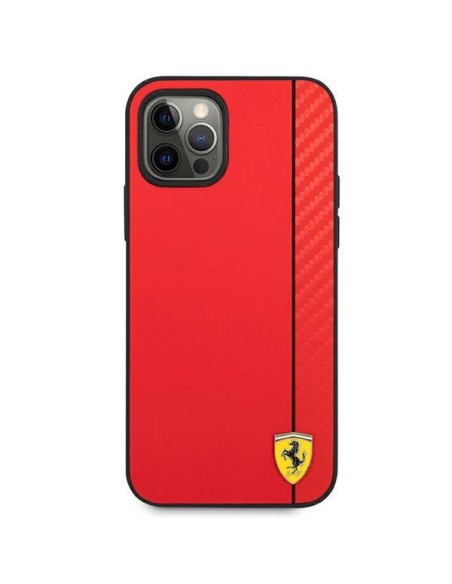 Ferrari On Track Carbon Stripe dėklas, skirtas iPhone 12 Pro Max - raudonas Ferrari On Track Carbon Stripe dėklas, skirtas iPhone 12 Pro Max - raudonas