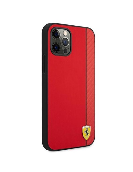 Ferrari On Track Carbon Stripe dėklas, skirtas iPhone 12 Pro Max - raudonas Ferrari On Track Carbon Stripe dėklas, skirtas iPhone 12 Pro Max - raudonas